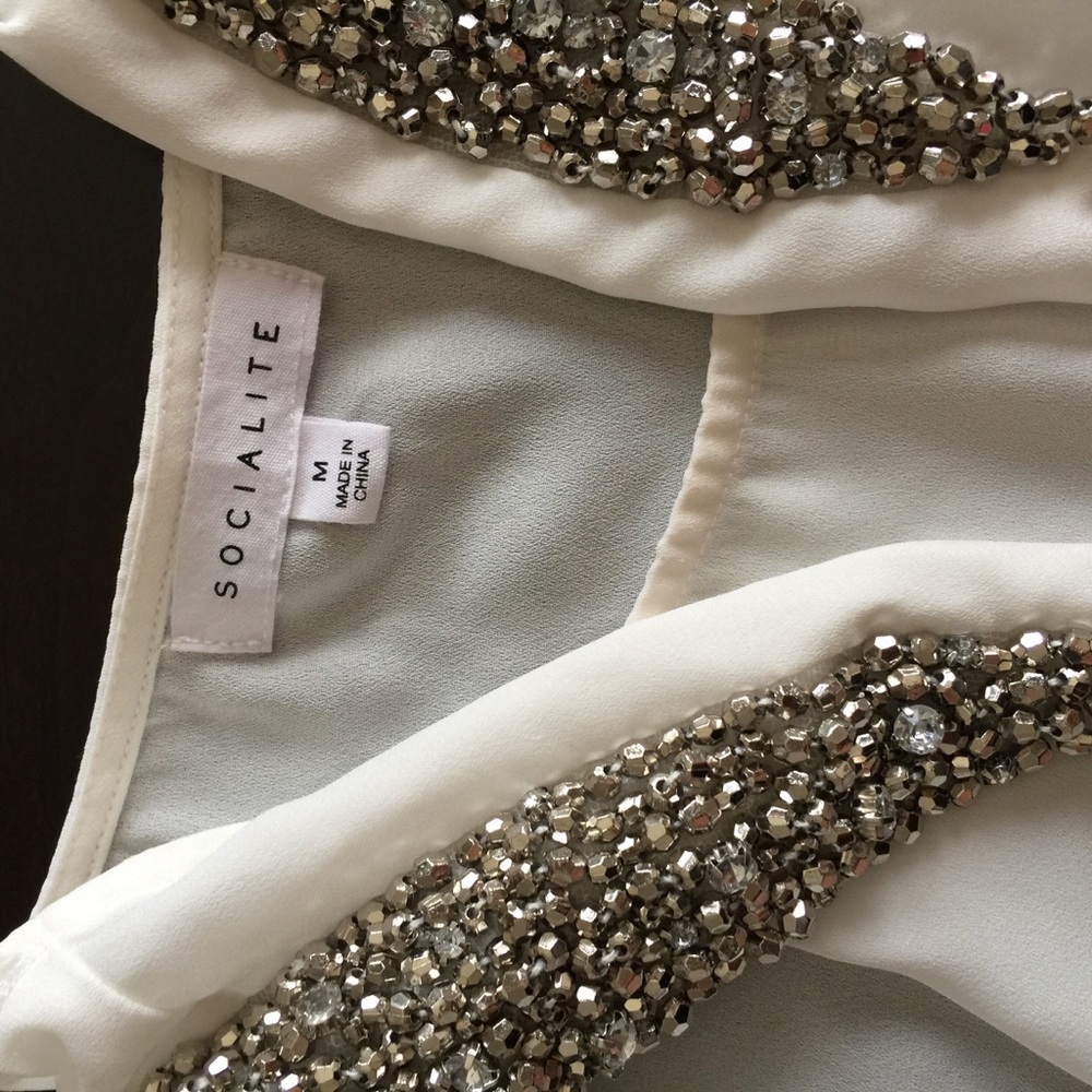 blouse with stones on the shoulders